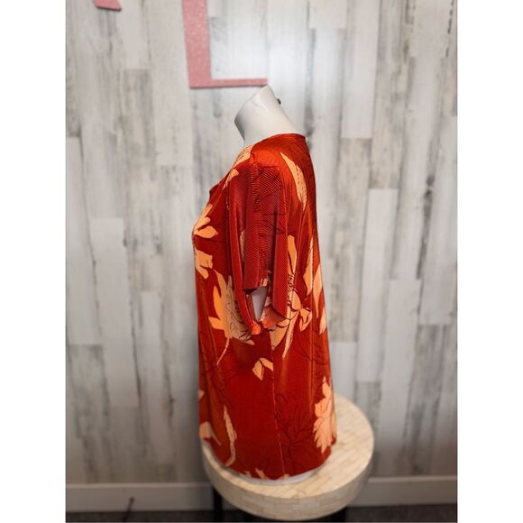 Alfani Red and Orange Floral Blouse - Picture 3 of 7